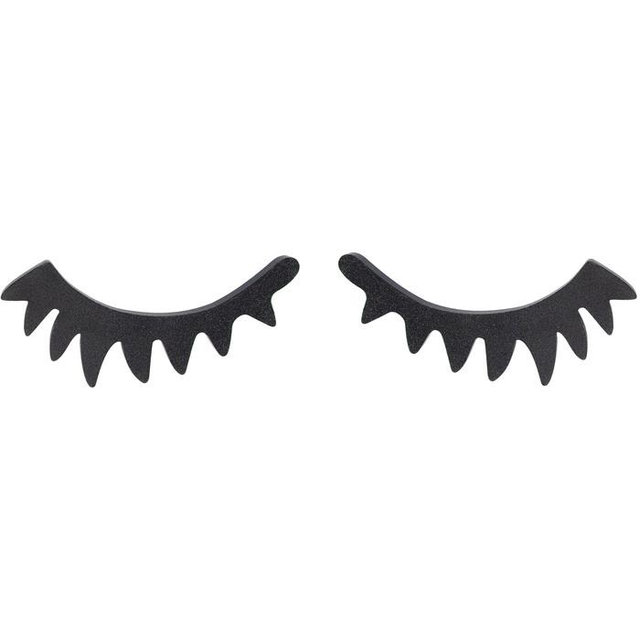 Black Glitter Eyelashes Wood Wall Decor Set