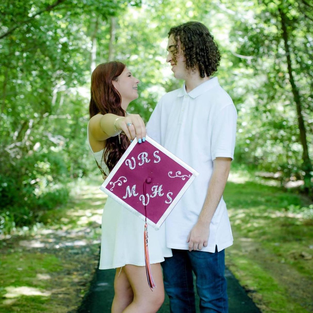 The brides high-school graduation photo with the groom!