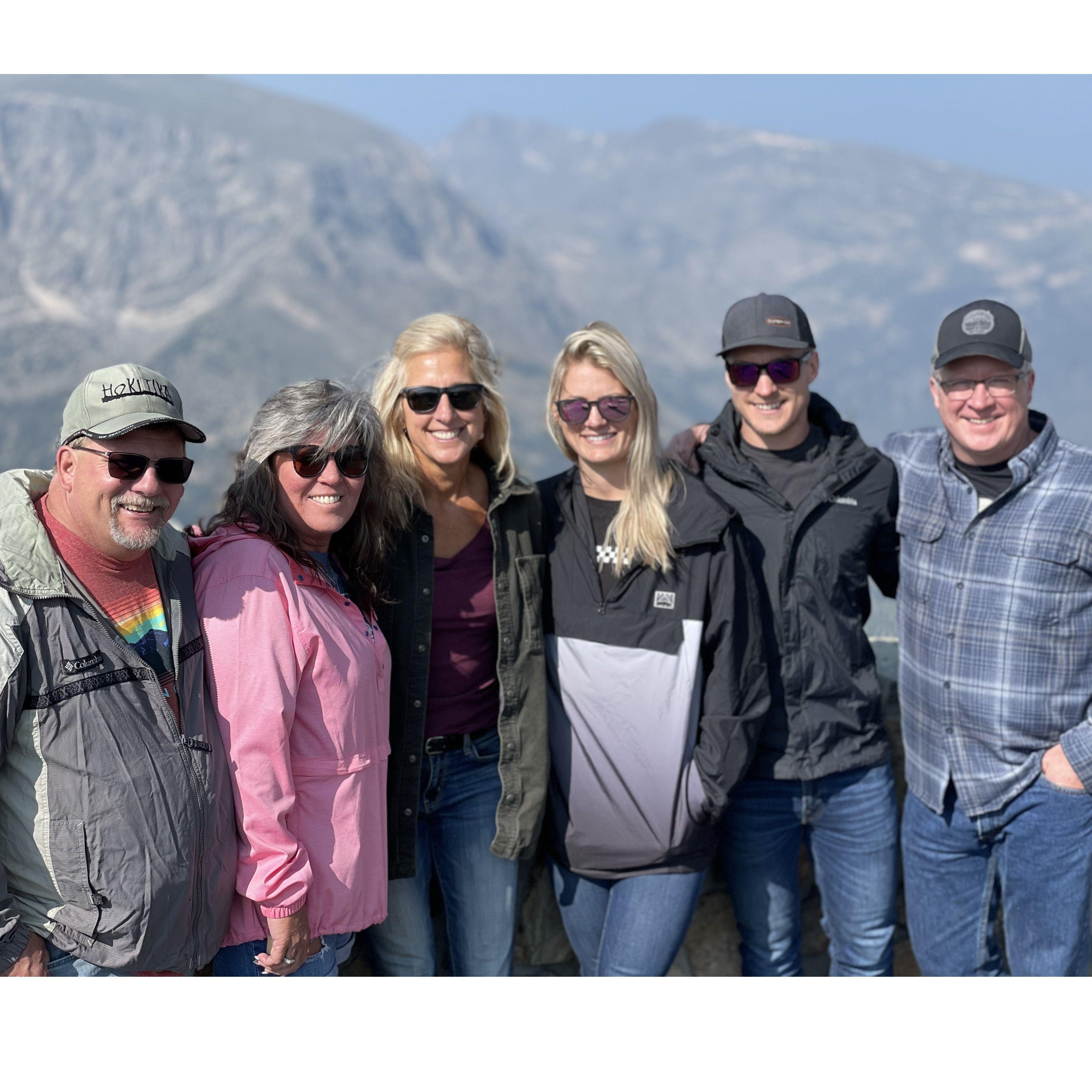 Aunt DeDe, Uncle Derrek, Suzanne, Madison, Jarrod, and Jim at Rocky Mountain National Park- Estes, CO