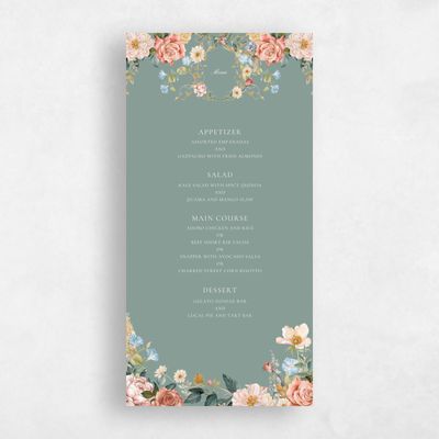 Rich Sage, Green Wedding Menu - Trellis