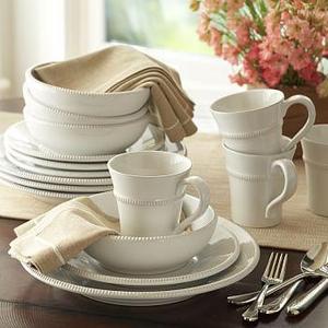 Gabriella 16-Piece Dinnerware Soup Bowl Set, White