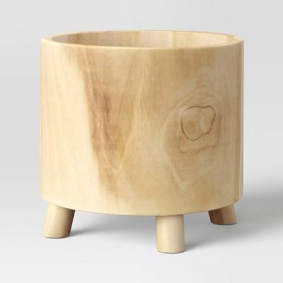 Round Teak Wood Footed Planter - Threshold™