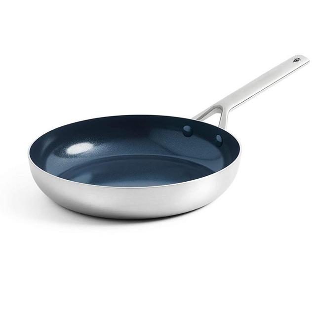 Blue Diamond Cookware Triple Steel Ceramic Nonstick Stainless Steel Frying Pan, 9.5"