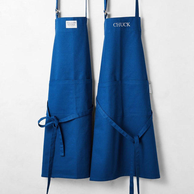 Williams Sonoma Classic Solid Personalized Apron, Bright Blue