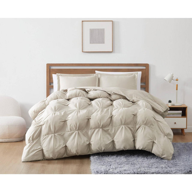 Truly Soft 3pc Full/Queen Cloud Puffer Comforter Set Beige