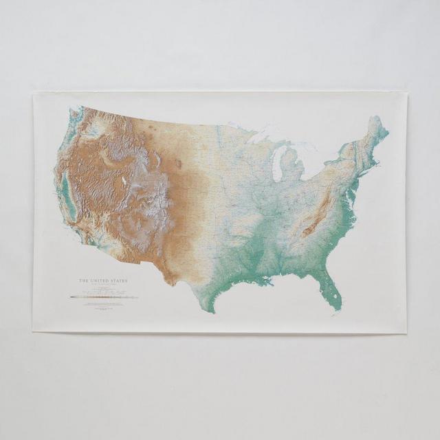 Topographic USA Wall Map