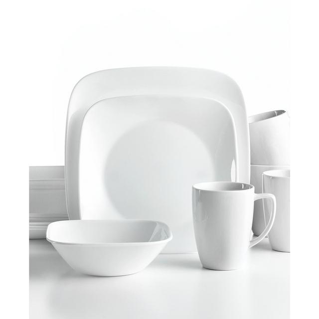 Corelle Vivid White Square 16-Pc. Set, Service for 4