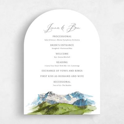 White Arch Wedding Program - Mirador