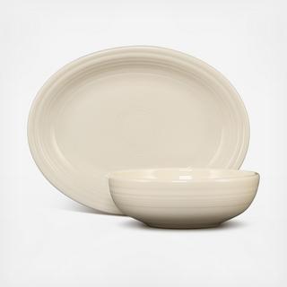 2-Piece Serve Set Oval Platter & Bistro Bowl