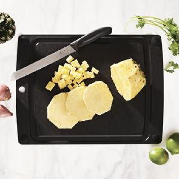 Epicurean All-In-One Cutting Board with Non-Slip Feet, 17.5" x 13", Slate/Black