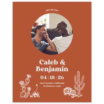 Light Rust, Orange Wedding Digital Save the Date - Avondale Photo