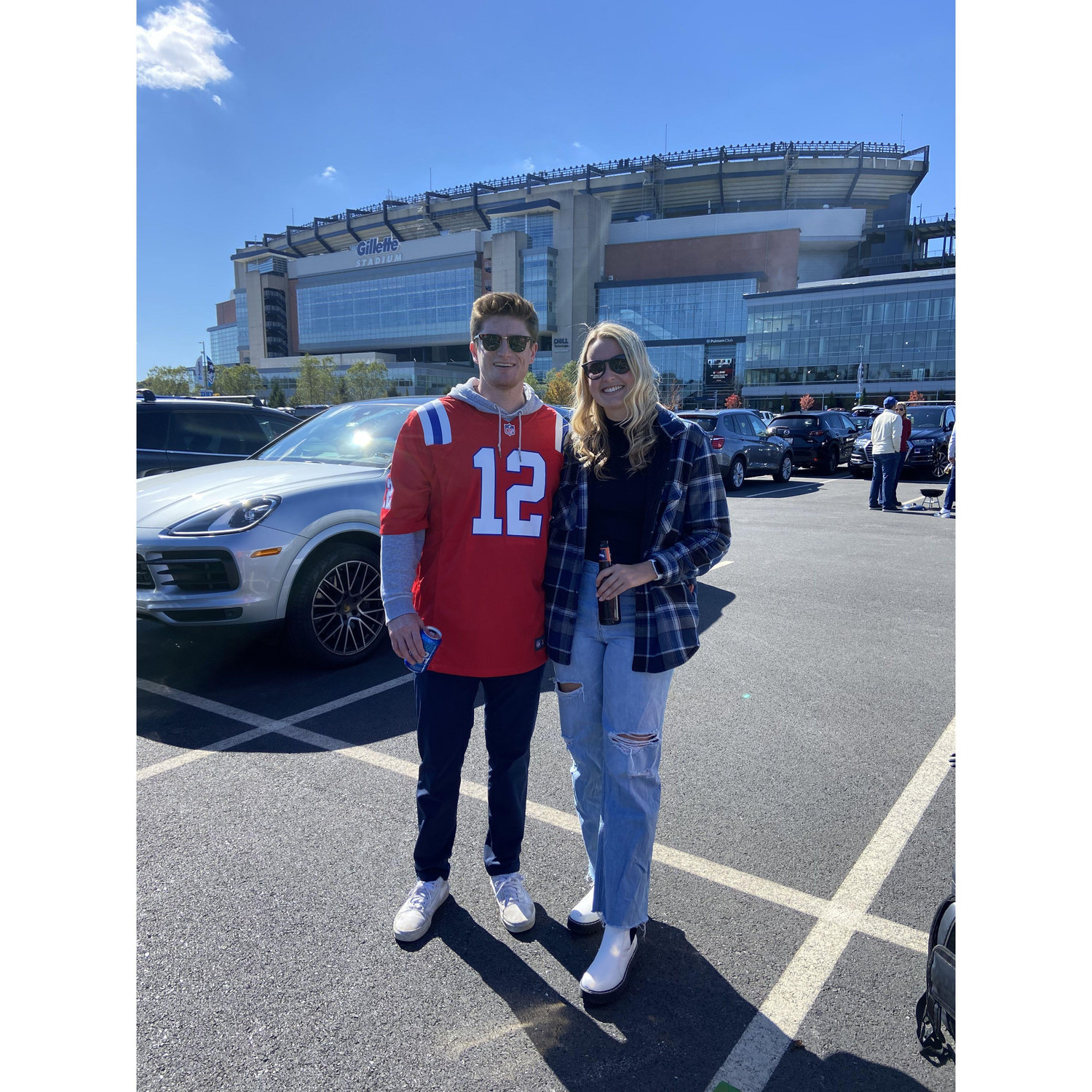 2022 - Lauren's first Patriots game wearing Lions colors