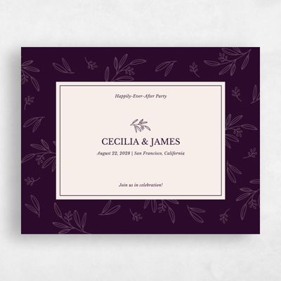 Eggplant, Purple Wedding Save the Date - Norcross Elopement