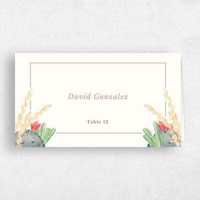 Yellow Boho Wedding Place Card - Aurora