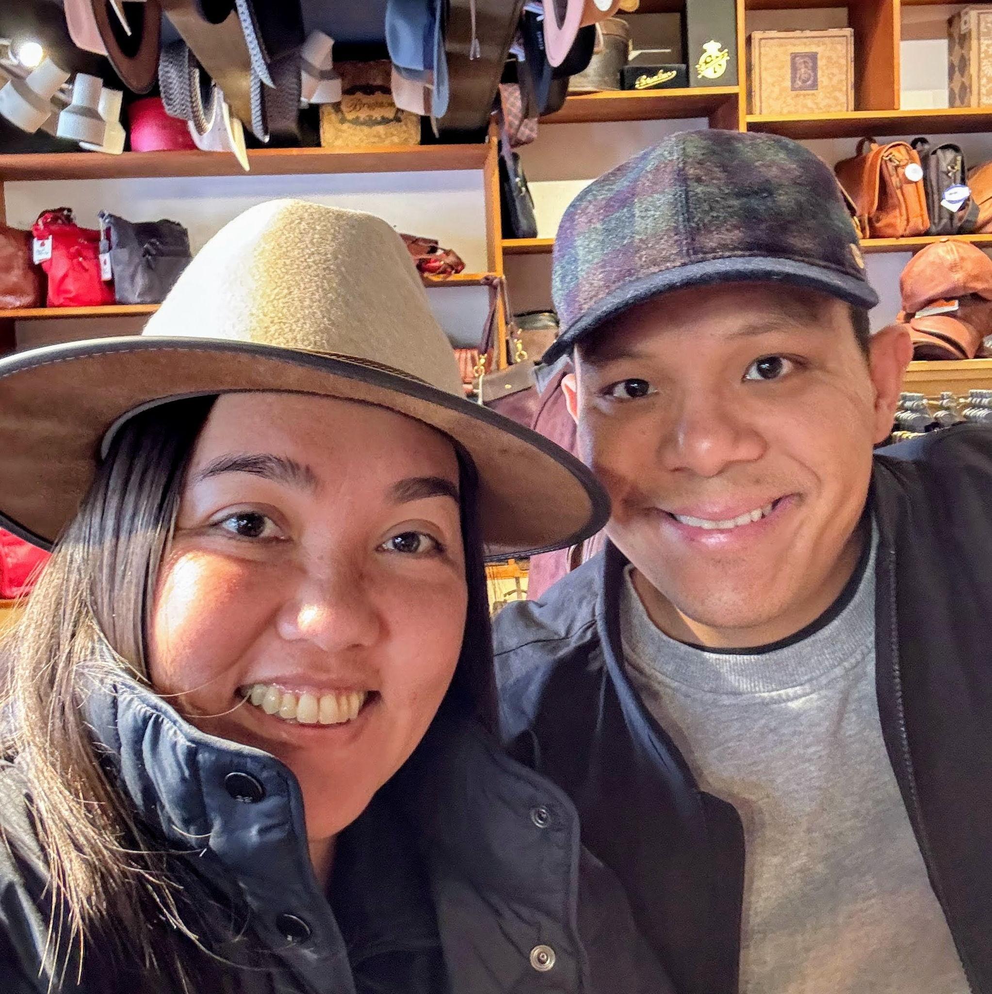 Trying on some hats in Solvang, California 2025