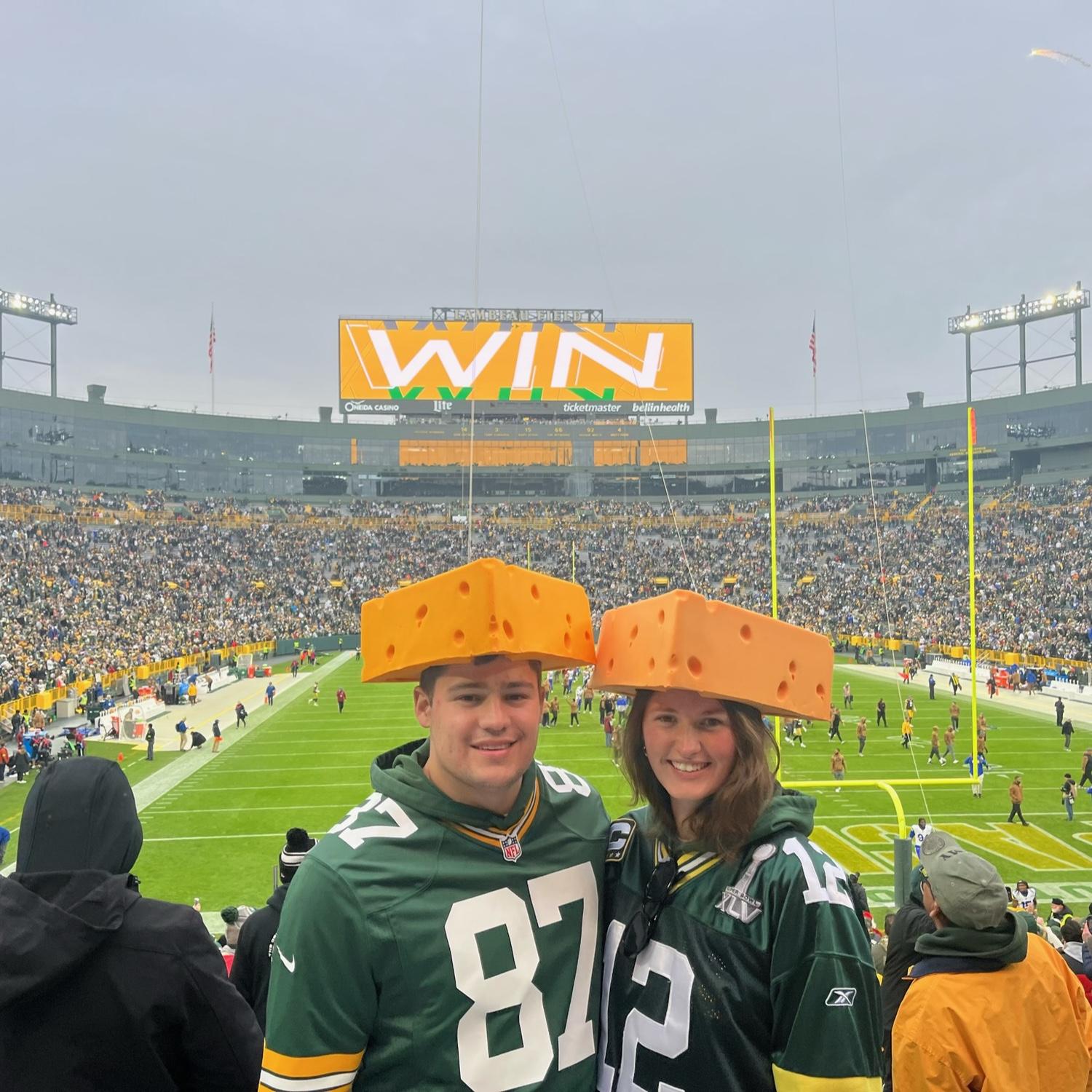 My first Packers game, and we won!! 🧀