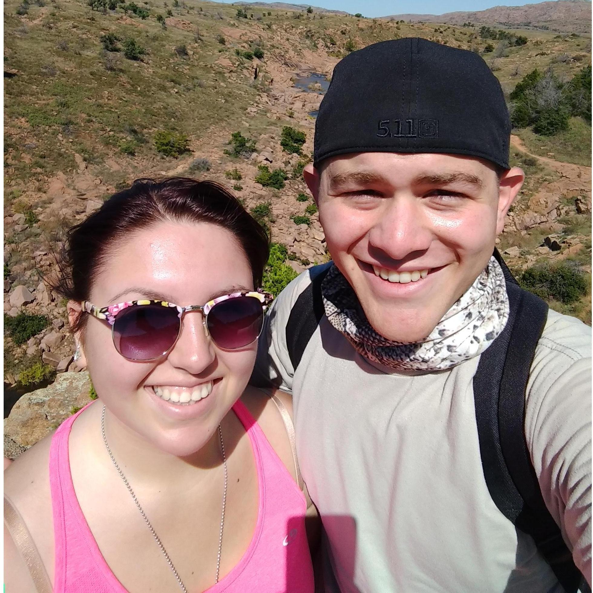 I drove nine hours to see Connor in tech school. We were able to go hiking in Oklahoma.