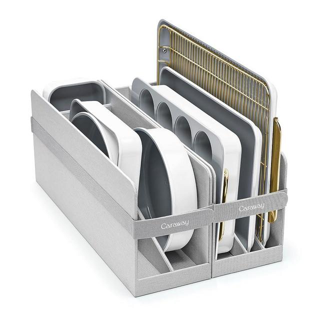 Caraway Nonstick Ceramic Bakeware Set (11 Pieces) - Baking Sheets, Assorted Baking Pans, Cooling Rack, & Storage - Aluminized Steel Body - Non Toxic, PTFE & PFOA Free - White