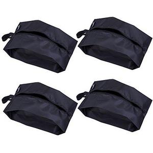 Misslo Portable Nylon Travel Shoe Bags with Zipper Closure (Pack 4, Black)