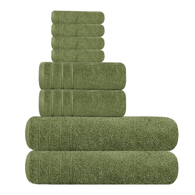 Tens Towels Bath Towels Set, 2 Extra Large Bath Towels, 2 Hand Towels, 4 Washcloths, 100% Cotton Towels, Lighter Weight & Super Absorbent, Quick Dry, Bathroom Towels Set for Daily Use (Set of 8)
