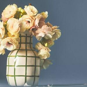 Green Checkered Vase