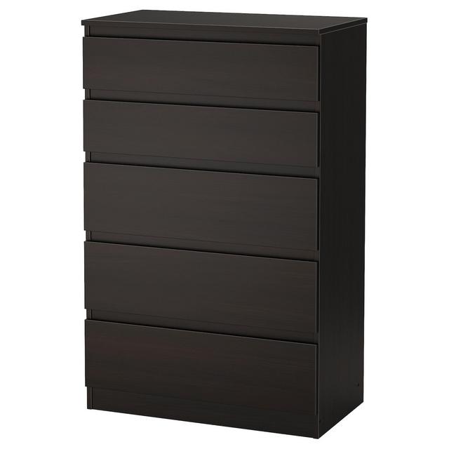 KULLEN 5-drawer chest in black-brown