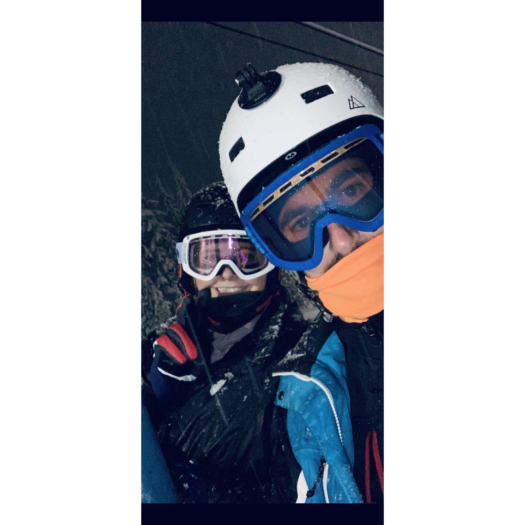 Our first (and only) time skiing together