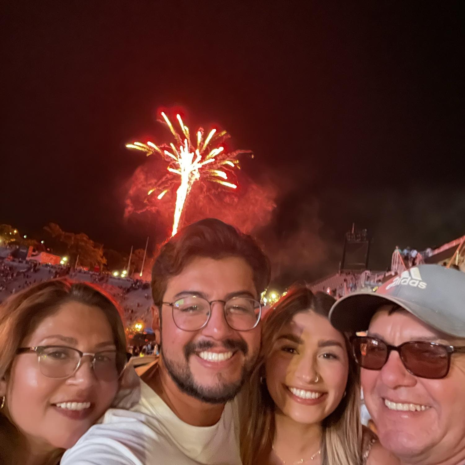 At the closing ceremony of the World Games with Moi’s parents!