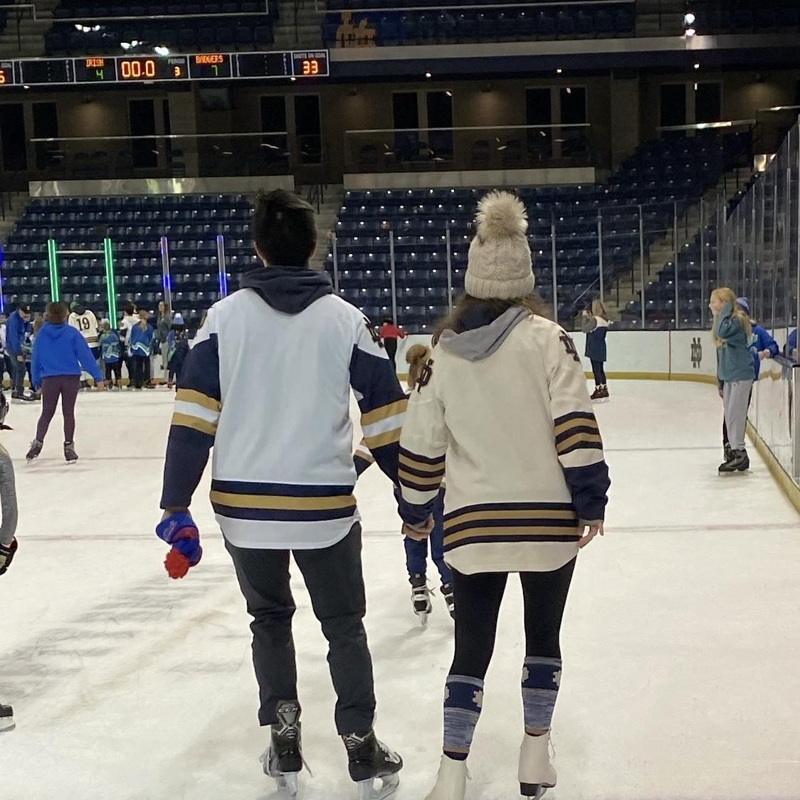 January 2024 - Skating after a Notre Dame Hockey Game!