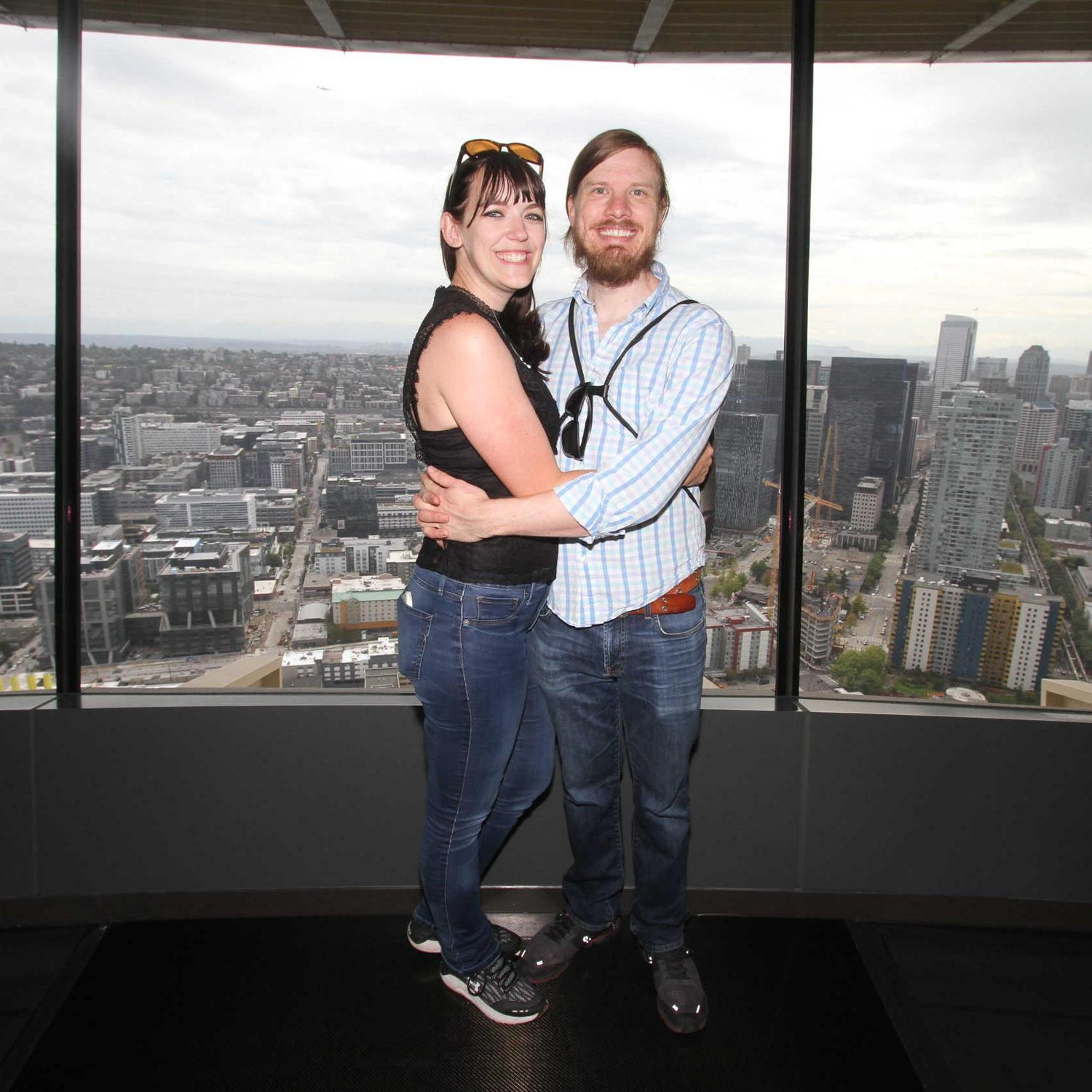 On top of the observation deck of the Space Needle. Seattle, WA