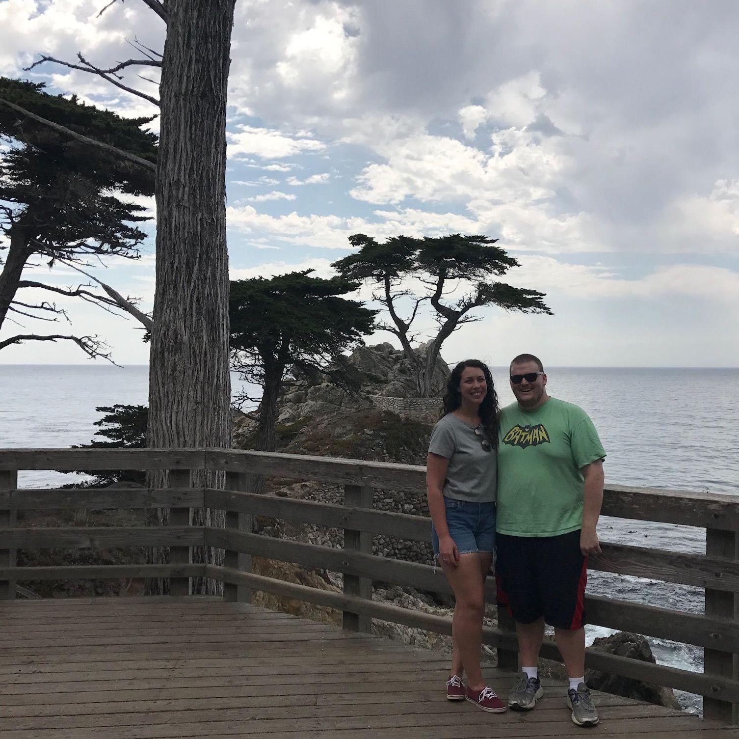 Checking out the Lone Cypress on our second west coast road trip