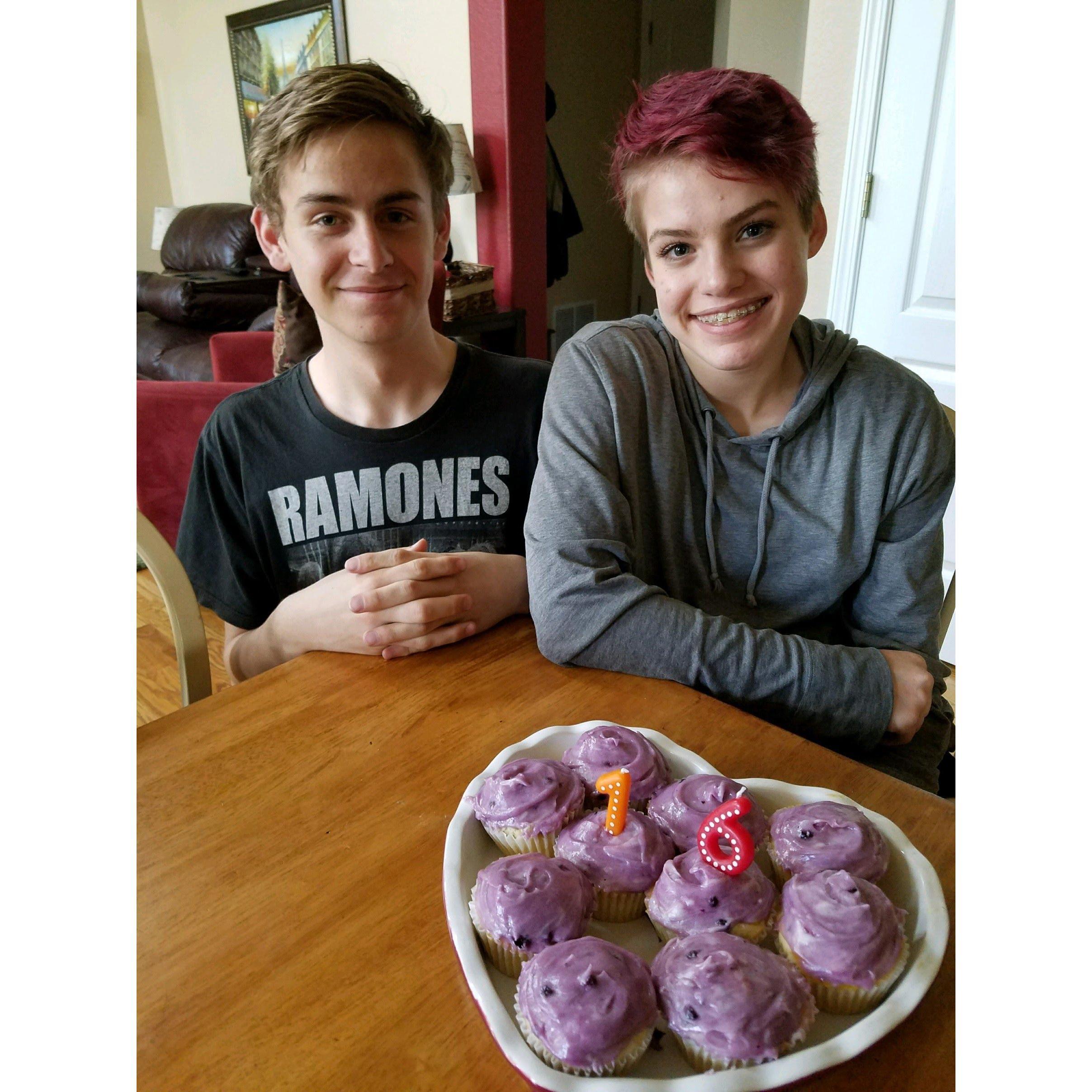 Elissa's 16th birthday. The big smile on Elissa is because she no longer had to convince her mom to drive 13 miles whenever she wanted to see Noah! Freedom, here we come!
