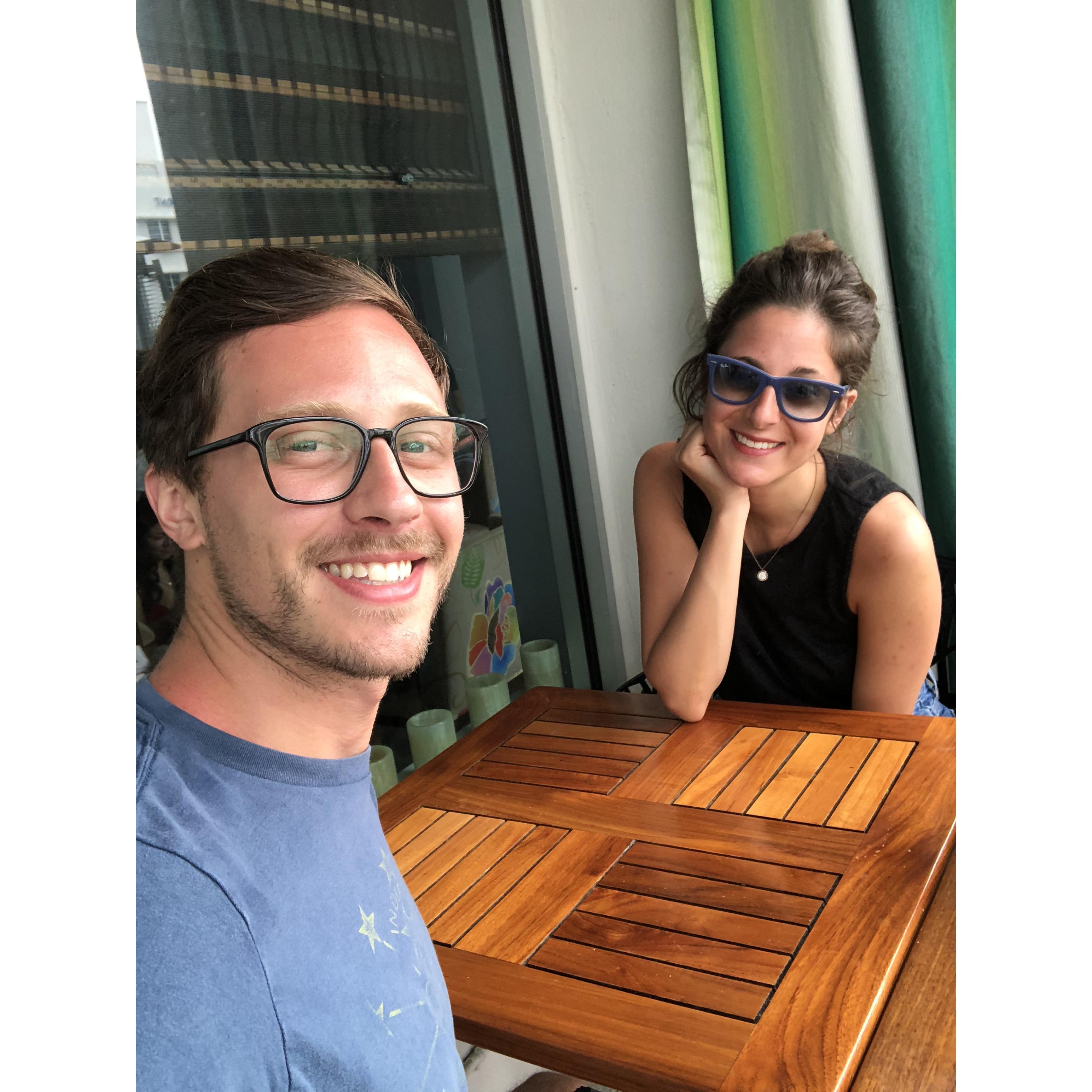 I previously shared a similar photo where we made funny faces. This is the accompanying image with a more "normal" smile.