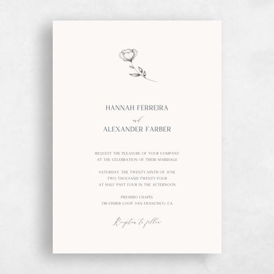 Beige Wedding Invitation - Luana Classic