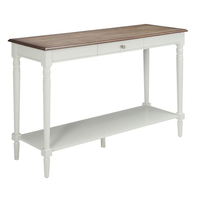 Convenience Concepts French Country 1-Drawer Console Table in White/Driftwood