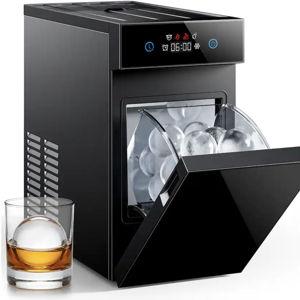 Ecozy Chillio - 2.1" Clear Ice Ball Maker with CrystalFlux Technology, Sphere Ice Maker with 8H Timer, 1 pcs in 30 Mins, 48 pcs/Day - Black
