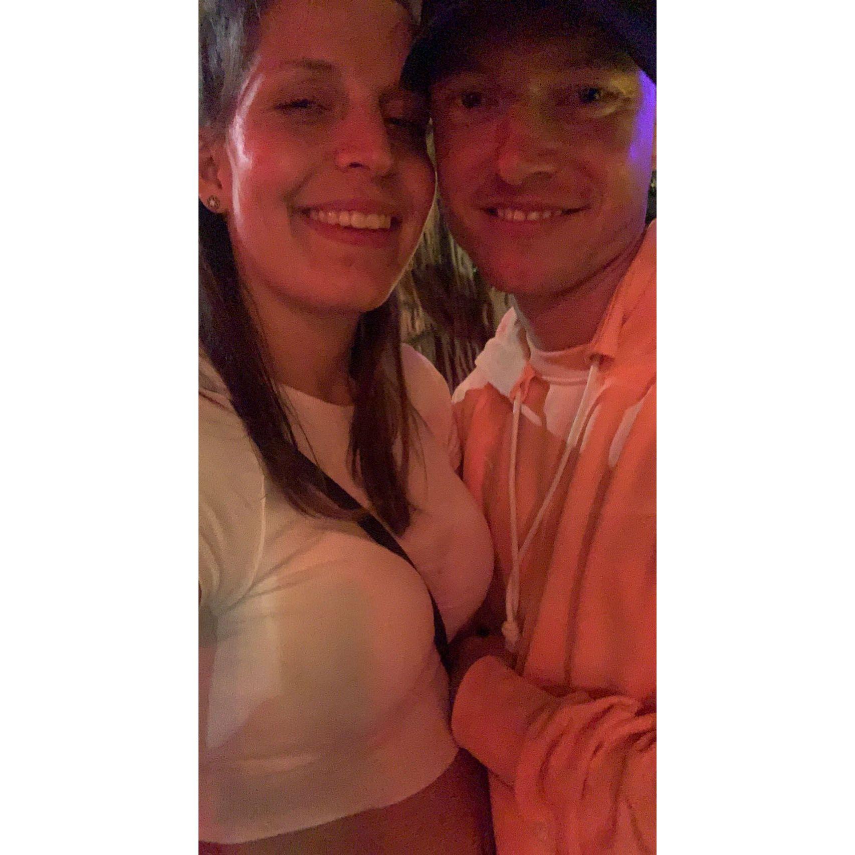 Our first night out with friends - we made it official.