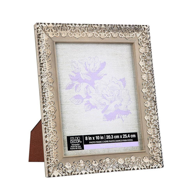 Expressions™ 8”; x 10”; Gray Lace Overlay Frame by Studio Décor®
