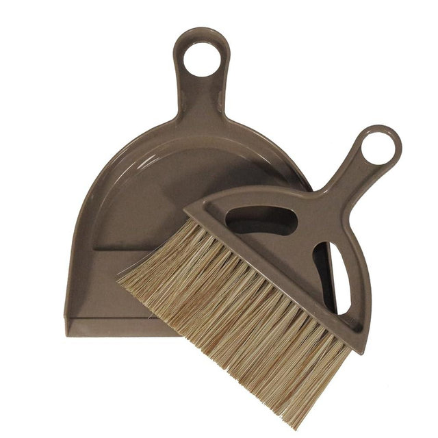 BSMstone Mini Broom and Dustpan Set Hand Broom with Dustpan Portable Housekeeping Cleaning Tools for Desk,Counter,Sofa,Kitchen,Office,Nest (Coffee)