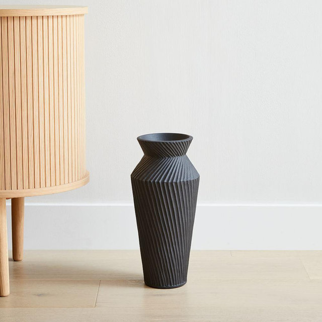 Asher Ceramic Floor Vases Floor Vase Black Earthenware Large