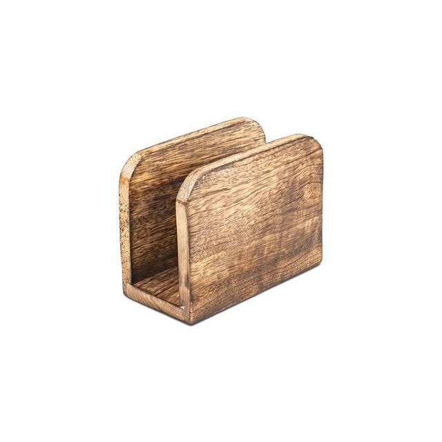 Samhita Burning Finish Mango Wood Napkin Holders For Kitchen Upright Paper Napkin Storage Dispenser House, Party, Restaurant, Hotel, Cafe, Bar (5.5"x 2.5"x 4")
