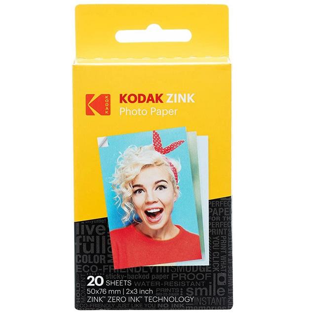 Kodak 2"x3" Premium Zink Photo Paper (20 Sheets) Compatible with Kodak Smile, Kodak Step, PRINTOMATIC
