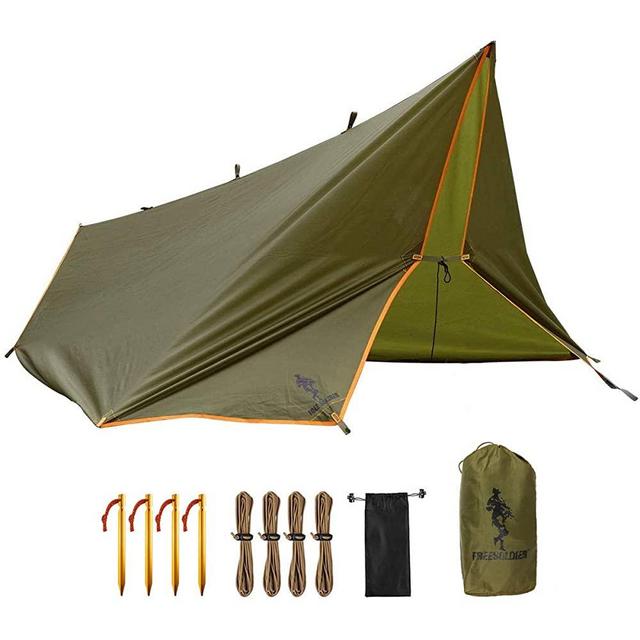 FREE SOLDIER Waterproof Portable Tarp Multifunctional Outdoor Camping Traveling Awning Backpacking Tarp Shelter Rain Tarp