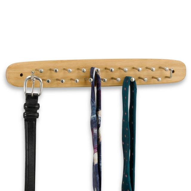 Bamboo Finish Tie and Belt Rack