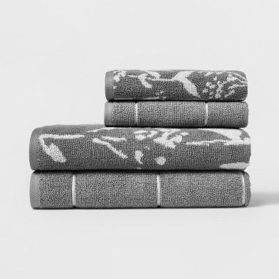 Woven Pattern Bath Towel Set Light Gray - Project 62™