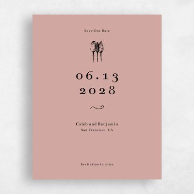 Mauve, Pink Wedding Save the Date - Rue Stamp
