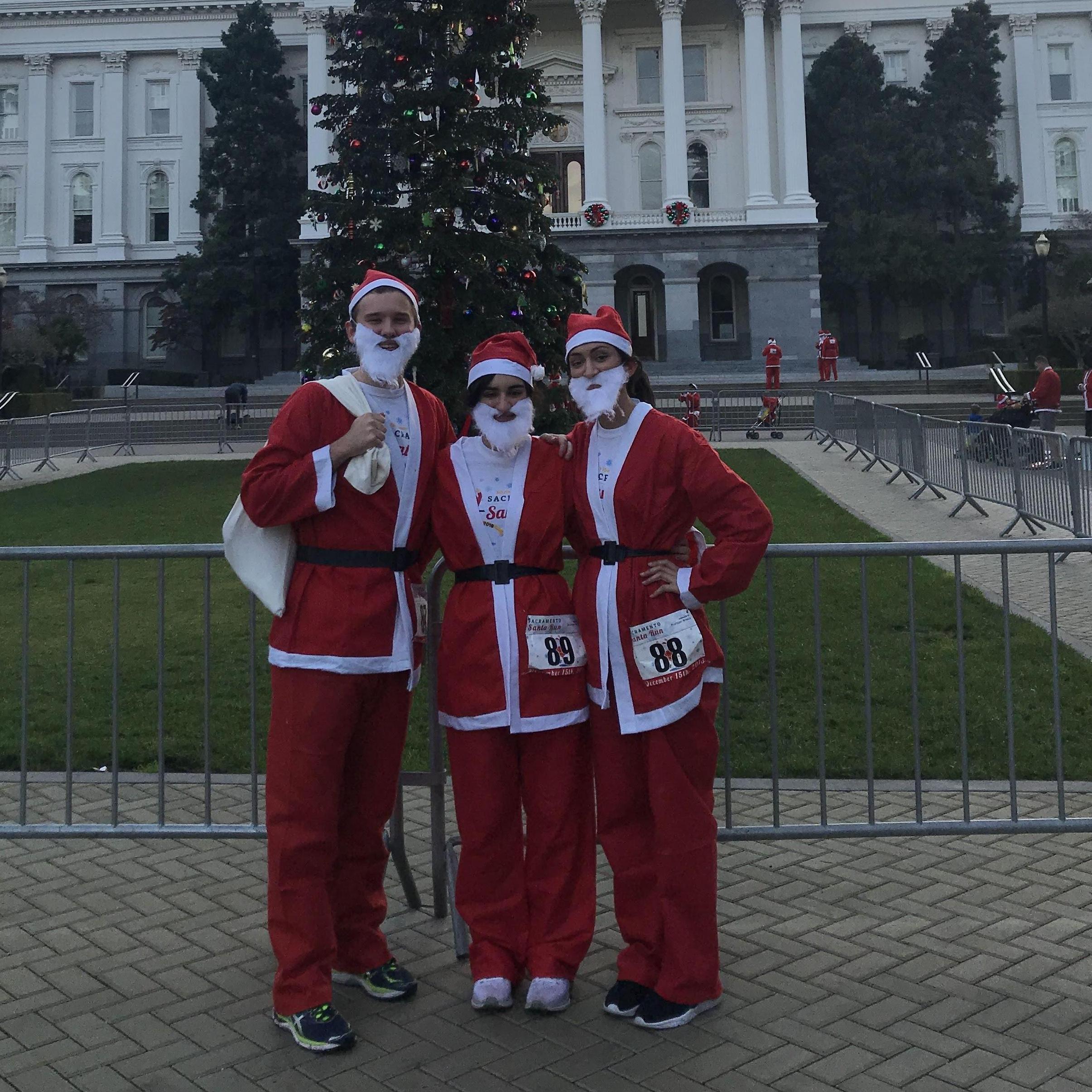 Sacramento Santa run with Jessica's sister, Hannah, December 2018