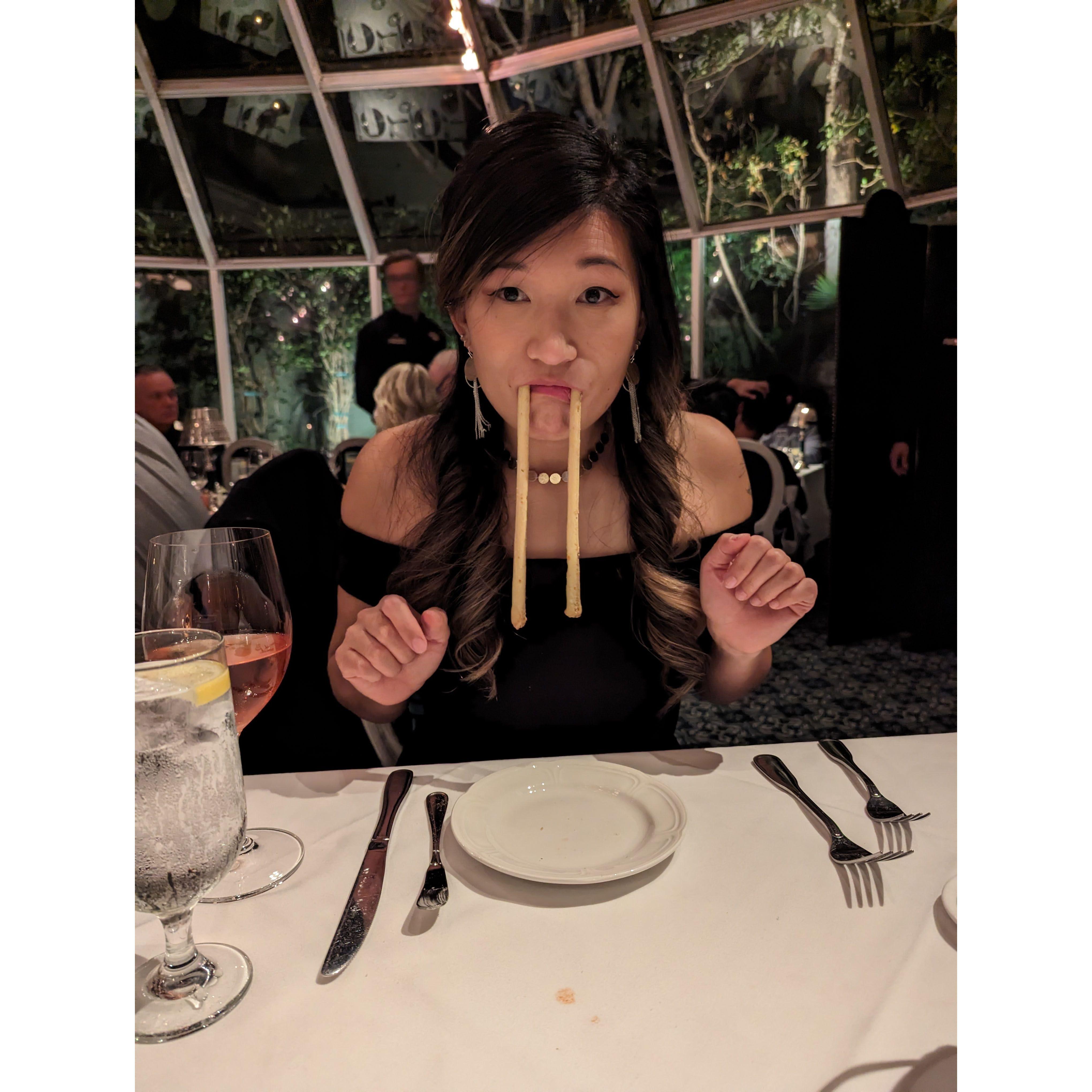 When the waiters aren't looking, you know we're goofing off!