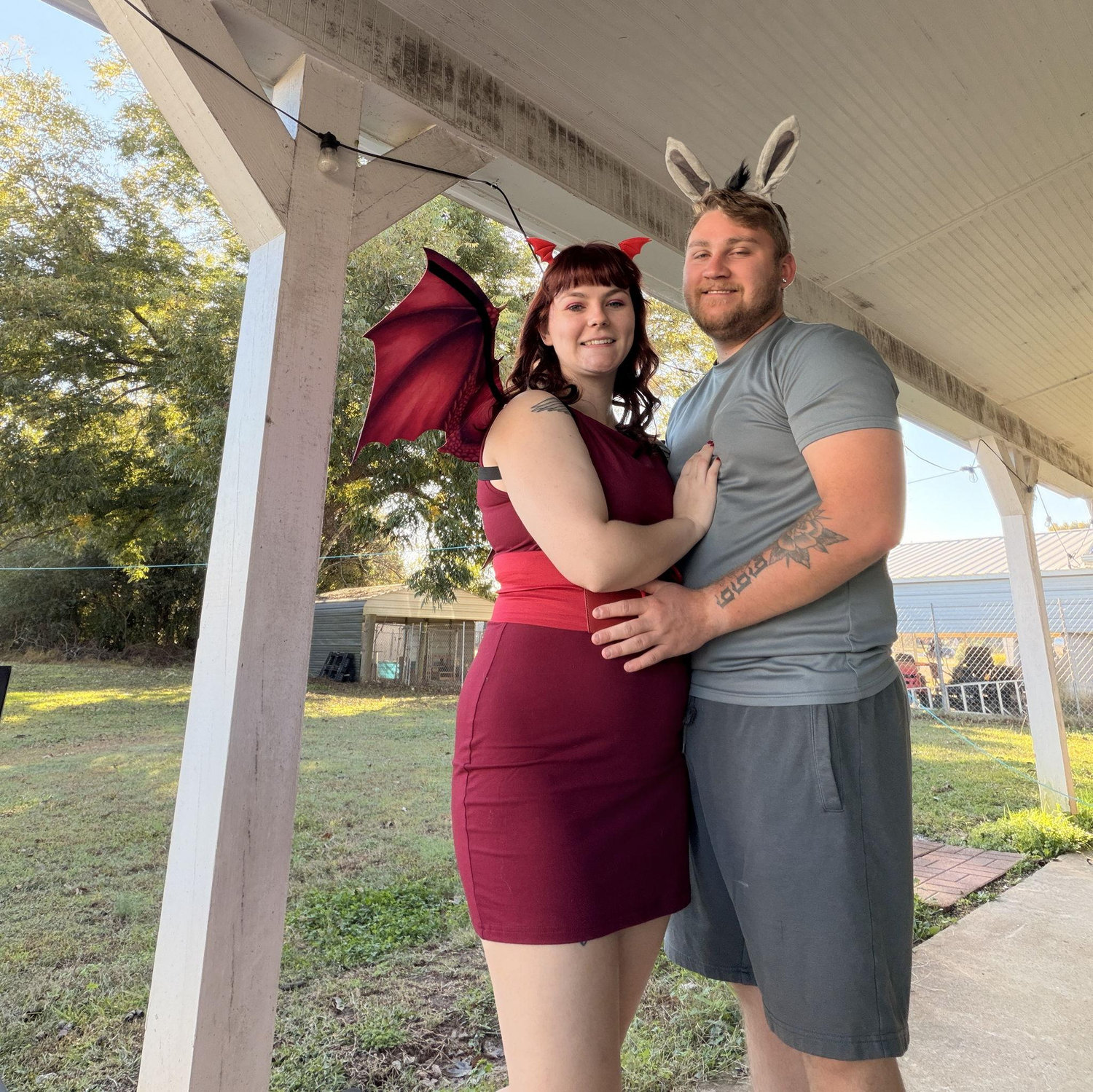 Halloween (we were Dragon and Donkey from Shrek)