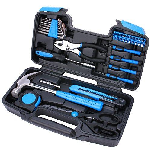 Best Choice 40-Piece All Purpose Household Tool Kit – Includes All Essential Tools for Home, Garage, Office and College Dormitory Use
